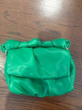 Zara Bright Green Mini Knot-Handle Shoulder Bag